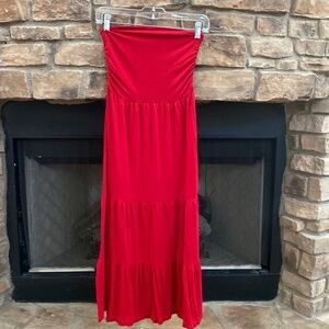 Lapis red strapless dress. Size medium.
